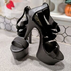 Elegant Black Platform Heels